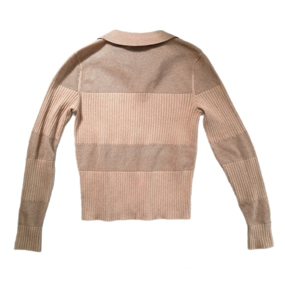 Club Monaco Mix Stitch Johnny Collar Sweater - Camel - Picture 3 of 4